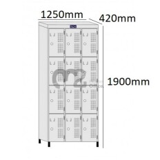Roupeiro Para Vestiário RGRSP-12 E Sobreposto com 12 Portas - com PITÃO - RCH